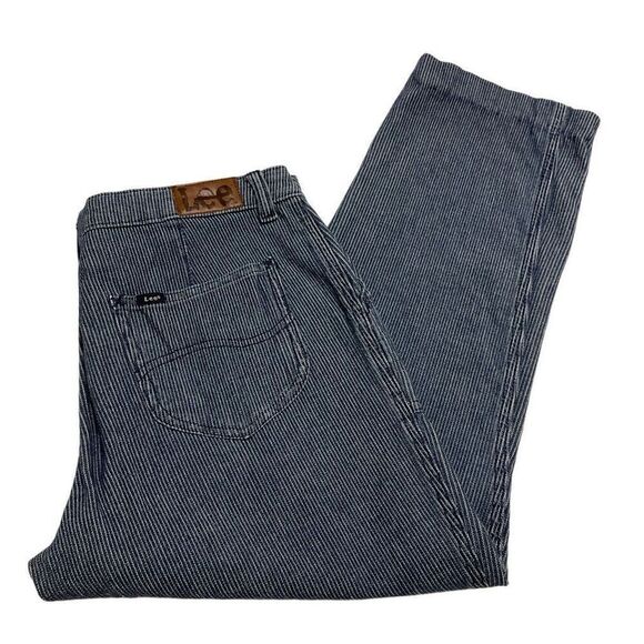 LEE Regular Fit Tapered Leg Pin Stripe Patch Pocket Jeans! 33”. Retro - Picture 2 of 11
